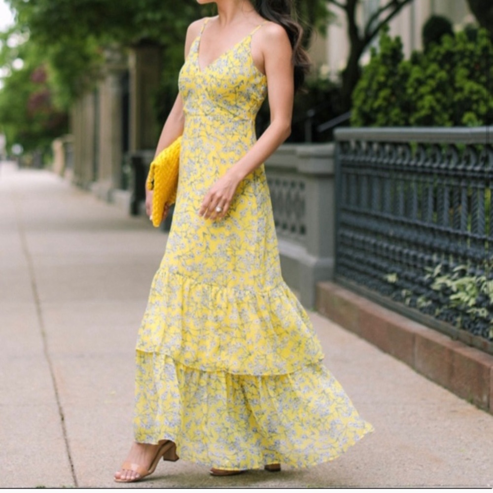 NWT Banana Republic Yellow Floral Maxi Dress